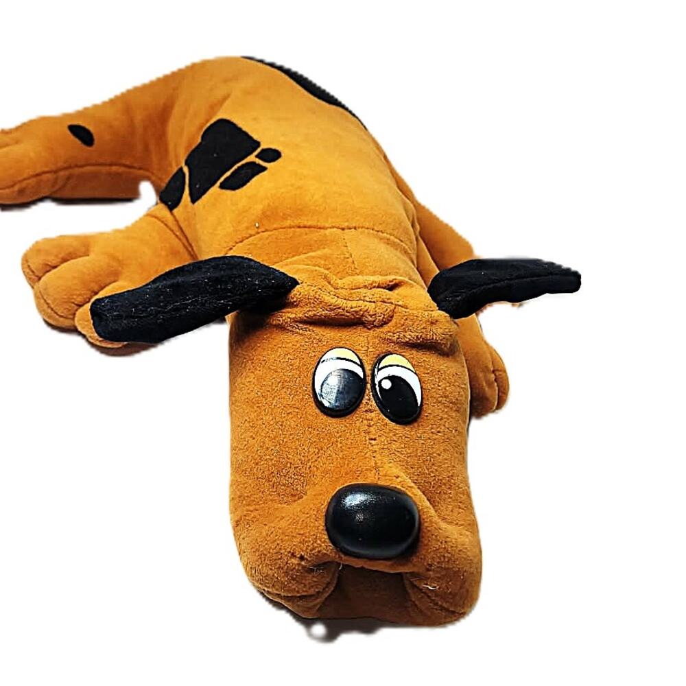 18" Vintage Classic 1980s Rust Color Black Ears & Spots Plush Pound Puppy